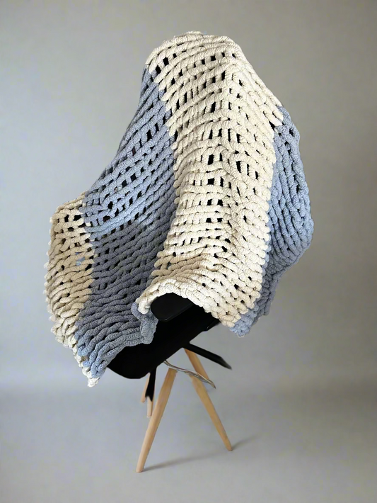 Blue and creamy handmade blanket